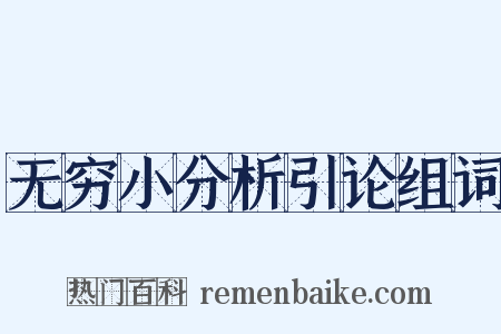 无穷小分析引论组词是什么意思的图片